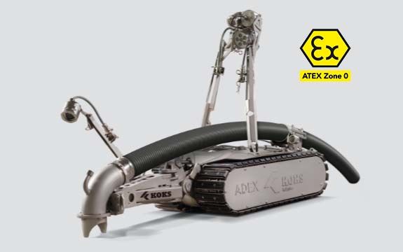 cleaning robot atex zone 0 koks adex m logo